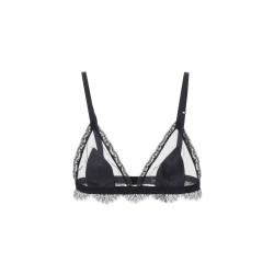 triangle satin and lace bra