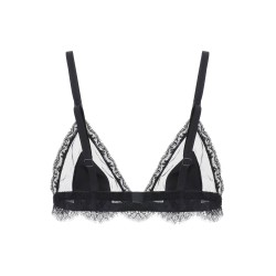 triangle satin and lace bra