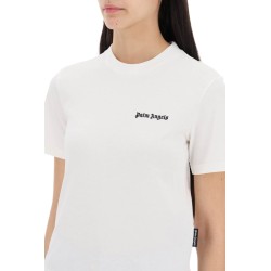 "round-neck t-shirt with embroidered