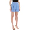 embossed button shorts with