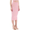 "knitted midi skirt with embossed