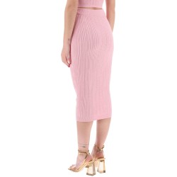 "knitted midi skirt with embossed