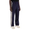 linen joggers with side stripes