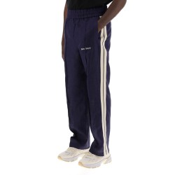 linen joggers with side stripes