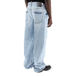 "oversized jeans with destroyed