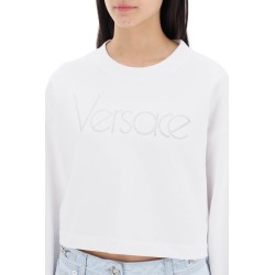 "cropped sweatshirt with rhinestone