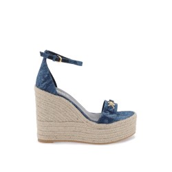 denim barocco wedge sandals