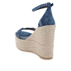 denim barocco wedge sandals