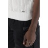 perforated knit polo shirt