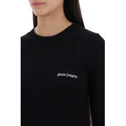 cropped pullover with embroidered logo