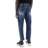 "dark wash icon stamps bro jeans in