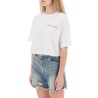 cropped t-shirt with metallic logo