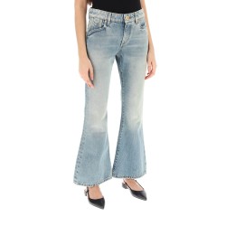 western-style crop bootcut jeans