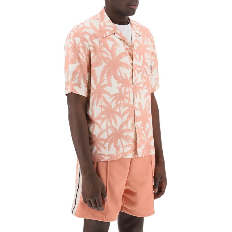 bowling shirt with palms motif