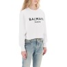 cropped sweatshirt with flocked logo