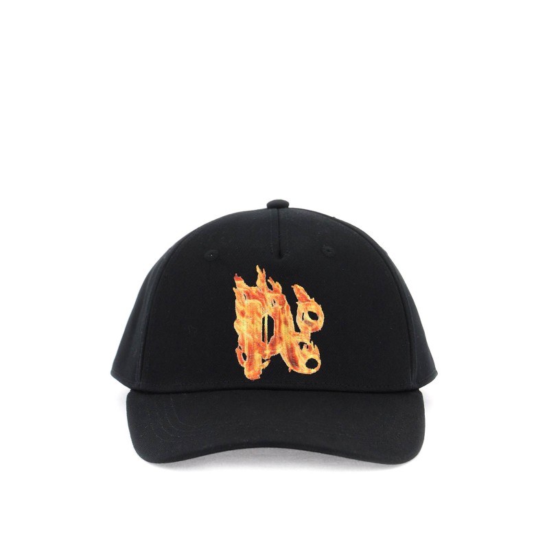 burning monogram baseball cap