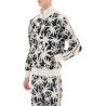 zip-up sweatshirt with palms print