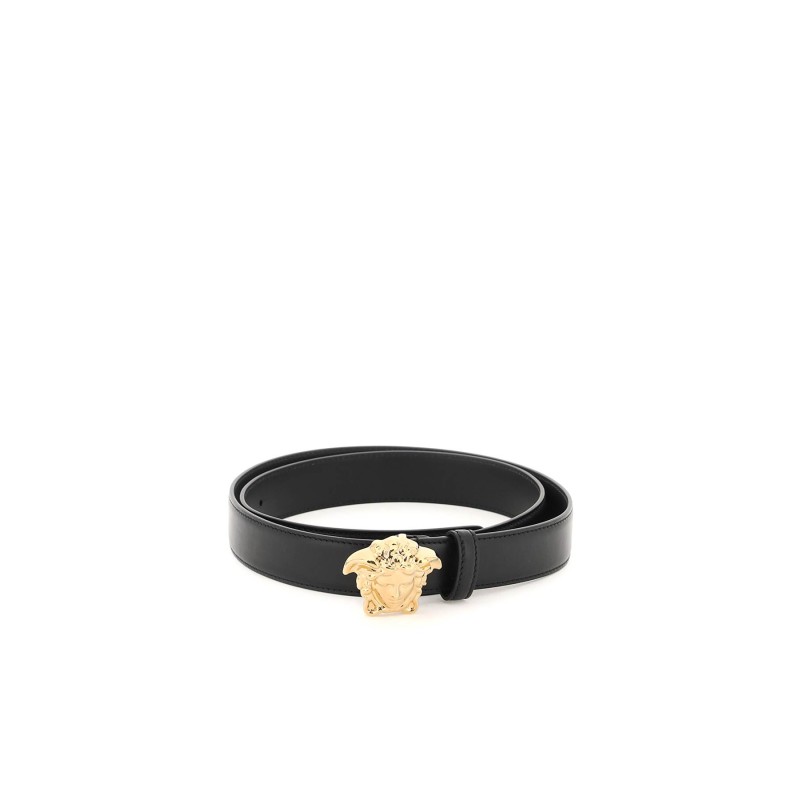 medusa buckle leather belt