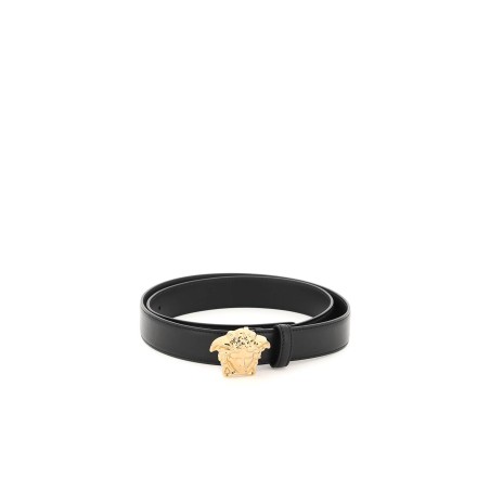 medusa buckle leather belt