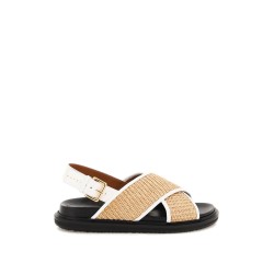 leather and raffia fussbett sandals