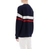 wool sweater with varsity patch