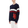 wool sweater with varsity patch