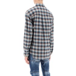 check shirt with layered sleeves