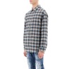 check shirt with layered sleeves