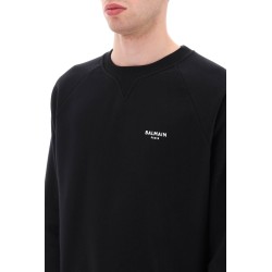 crew-neck sweatshirt with flocked logo