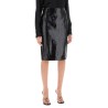 croco-effect leather pencil skirt