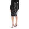 croco-effect leather pencil skirt