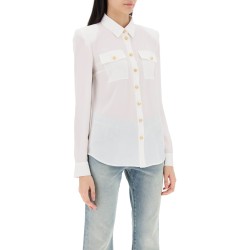 silk shirt with padded shoulders