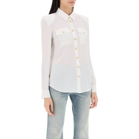 silk shirt with padded shoulders