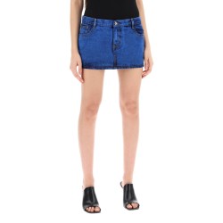 denim foam mini skirt for