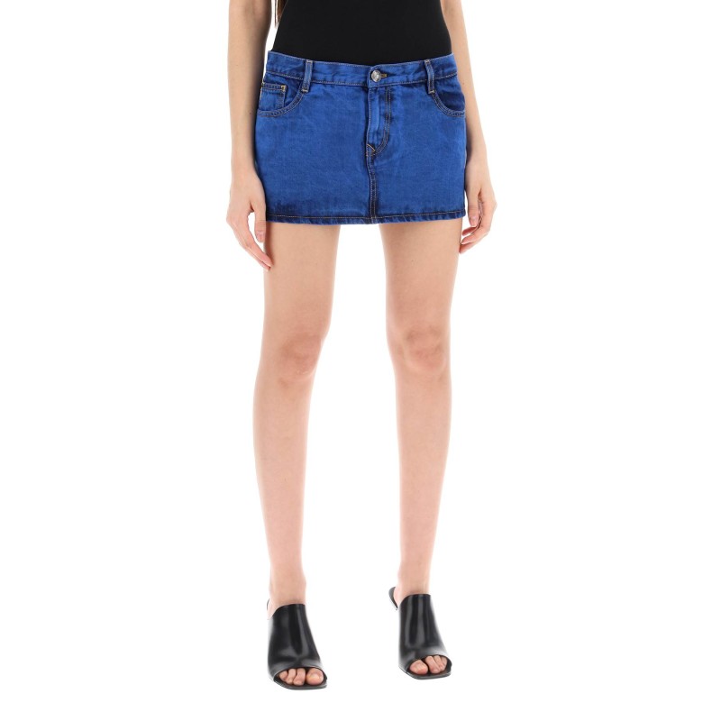 denim foam mini skirt for