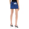 denim foam mini skirt for