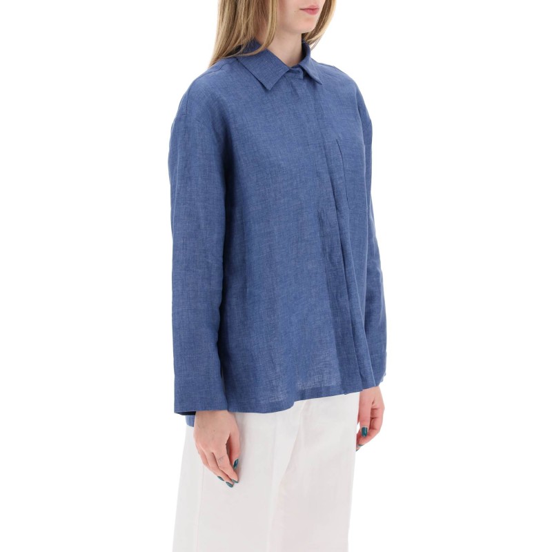 kasia linen shirt in canvas fabric