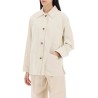 newport overshirt in cotton and linen drill