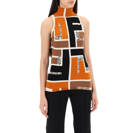 lycra® top with ff puzzle pattern