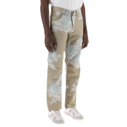 "floral jacquard ranch jeans