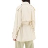 short cotton gabardine trench coat