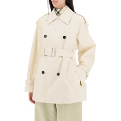 short cotton gabardine trench coat