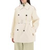 short cotton gabardine trench coat