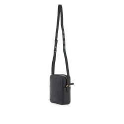 pebble grain leather vertical camera bag