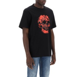 wax flower skull printed t-shirt