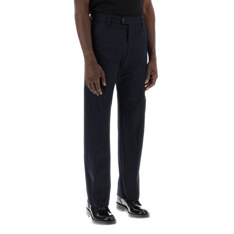 chino pants with logo lettering on the