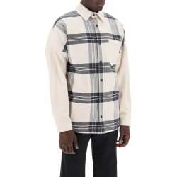 "plaid overshirt with embroidered logo