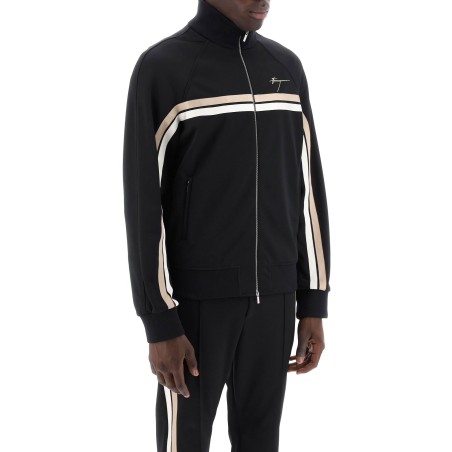 "track sweatshirt with two-tone