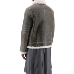 shearling cropped montgomery jacket