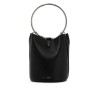 leather ring bucket bag with lar design